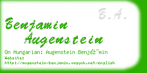 benjamin augenstein business card